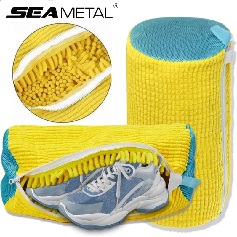 SEAMETAL 1/2PCS Lavaggio Scarpe Borsa di Cotone Bucato Fibre Soffici Rimuovere Facilmente Sporco Sacchetti di Lavaggio Organizzatore di Scarpe per Strumenti di Cura Dell'auto