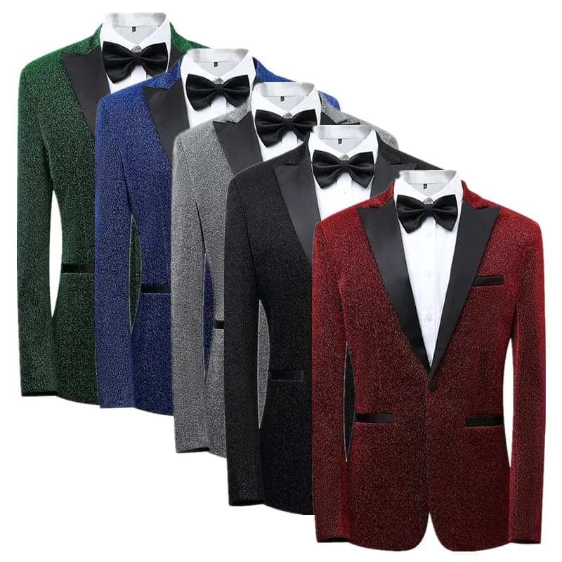 High-grade Men Suit Jacket, Red One Button Male Wedding Prom Party Blazers, Singer Stage Performance Dress Coat.
