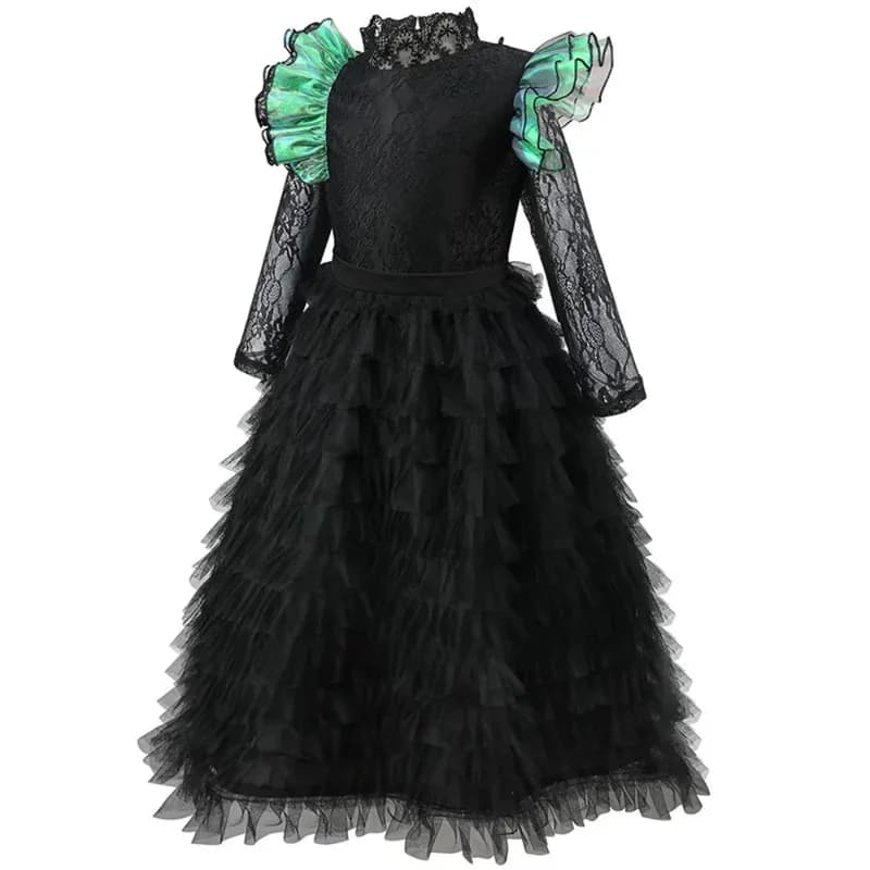 Film Glinda Elphaba Evil Girls Streghe Costumi Cosplay Party RPG Abito nero Collana Corona Abito; 3'f,6;t.8'