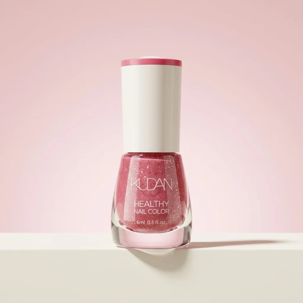 Smalto per unghie KUDAN Glitter rosso marrone - Sano e di lunga durata