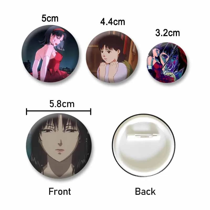Horror Anime P-Perfect B-Blue Cosplay Badge Cartoon Figure Round Snap-in Brooch Prop Backpack Clothes Shoes Lapel Pins Jewlery