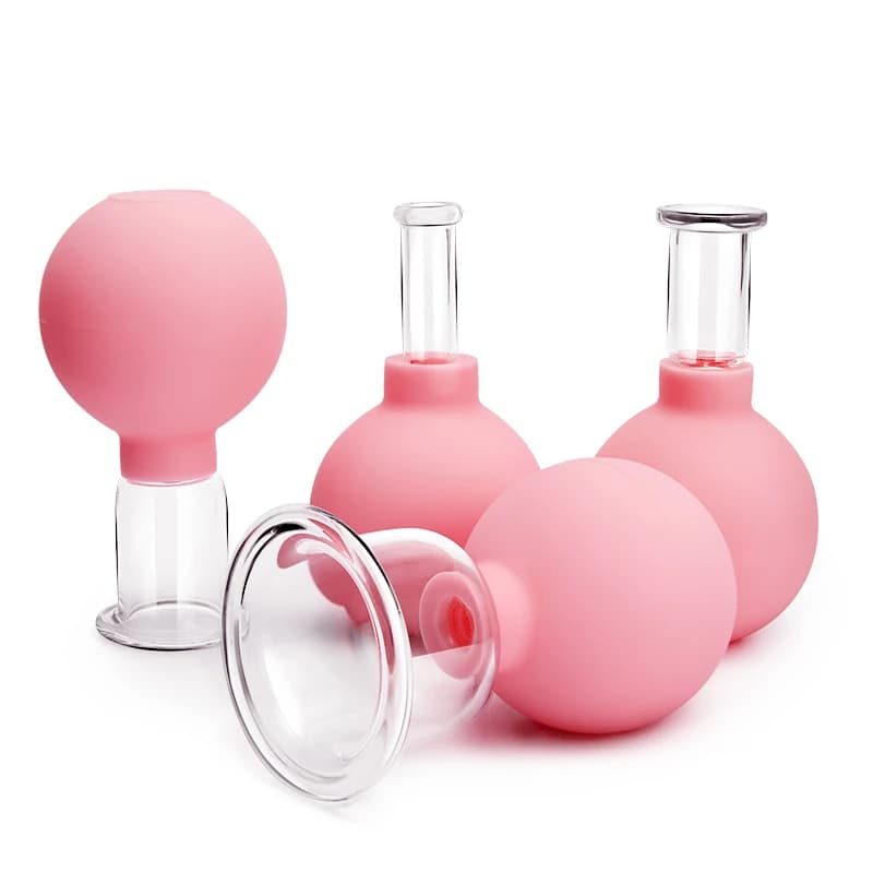 Lymphatic Drainage Face Guasha Rubber Cupping Face Massager Vacuum Eye Facia Lifting Facial Cups Anti Cellulite Jar Anti-Wrinkle