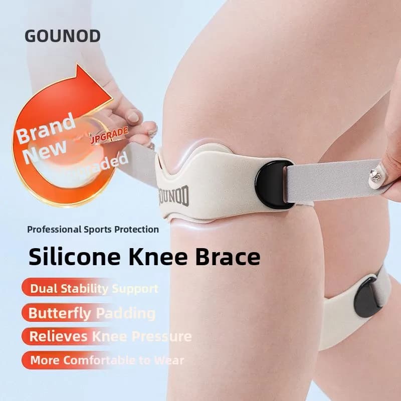 New Professional Men's Knee Pads for Running and Badminton, Half-Moon Protection, Sporty Equipment for Knee, Belt