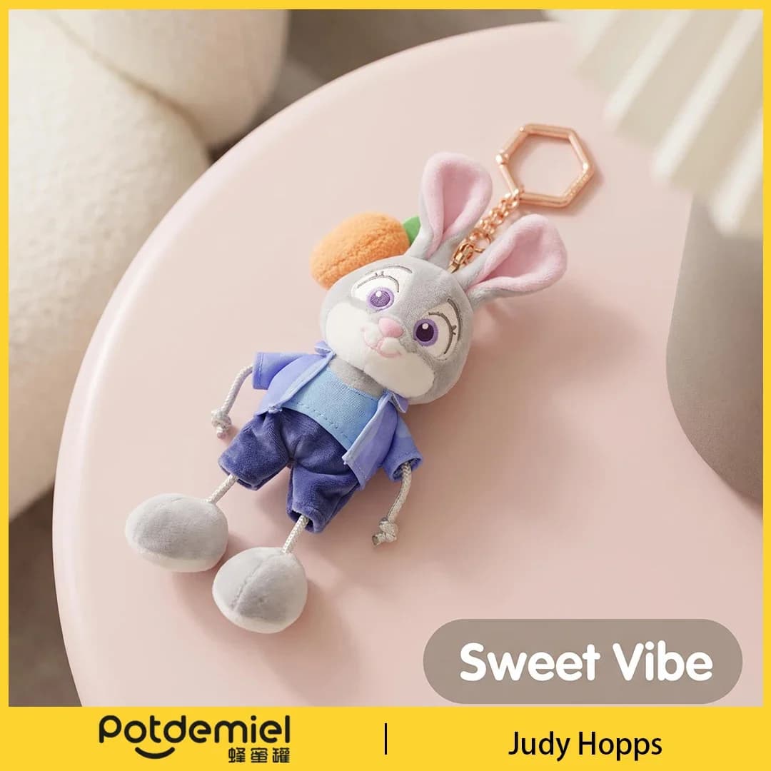 Potdemiel Disney Zootopia Judy Hopps Plush Keychain Stuffed Doll Bag Charm Cartoon Backpack Clip Boys GirlsKids Gift Collectible