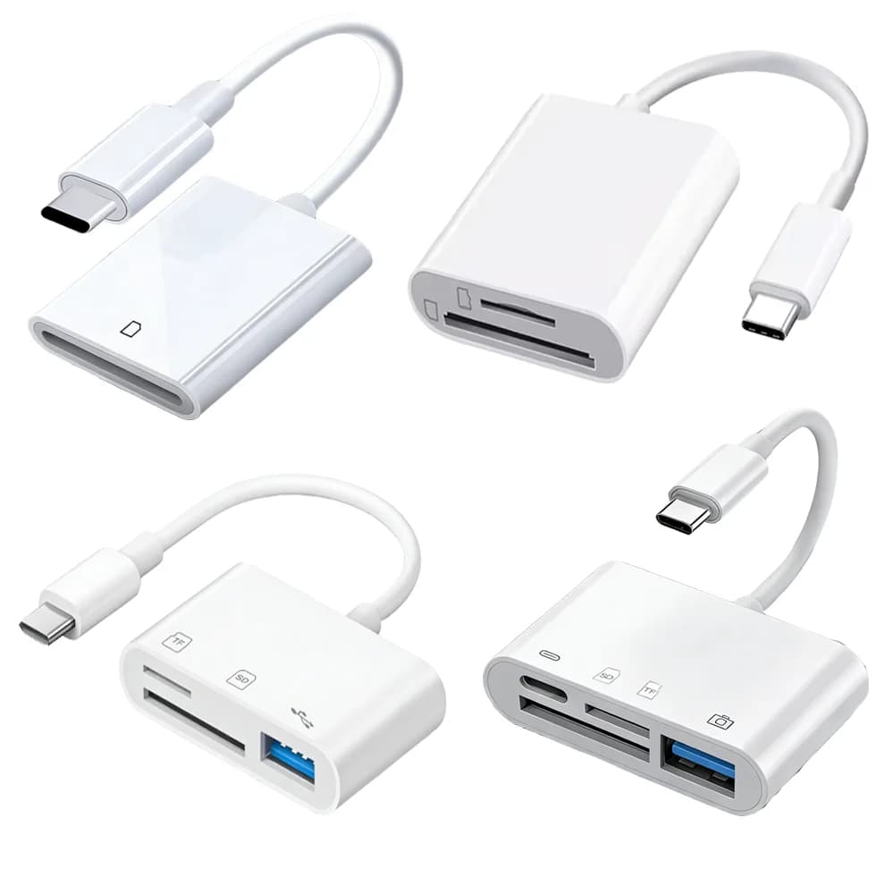 Type C Interface Memory Card Reader Mini Portable SD TF Card Reading Adapter Universal Electronic Accessories