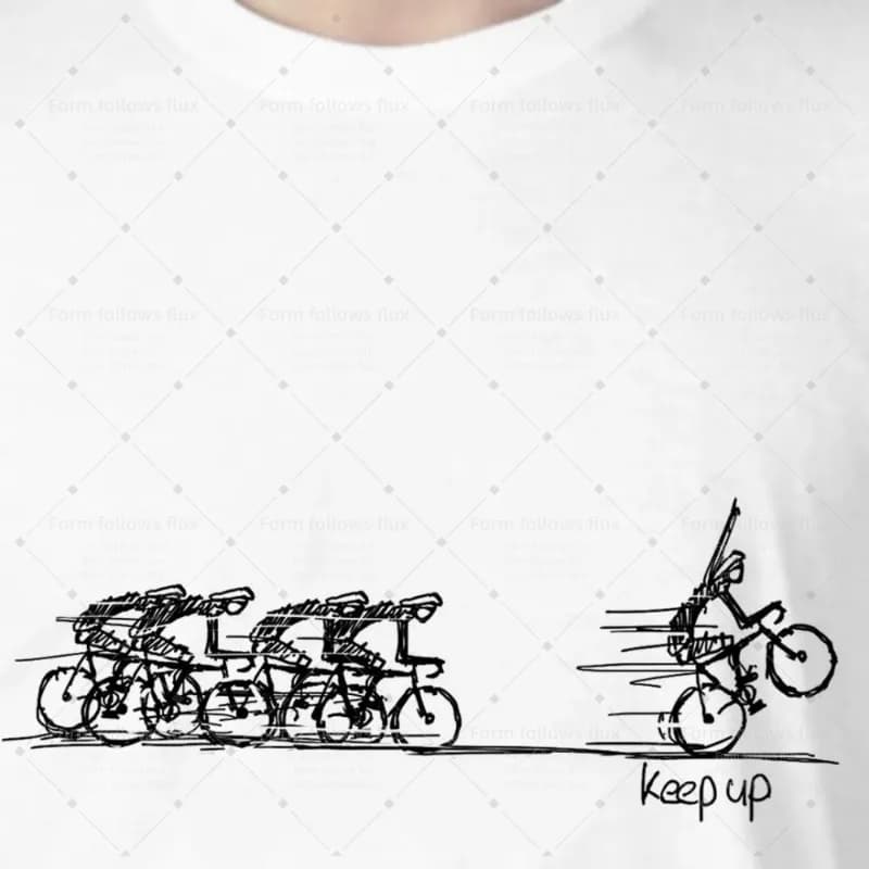 Men's T-shirt 2026 Keep Up Cycling Sports, hand-drawn comic style, unisex, size from S to 6XL, also suitable for strong sizes