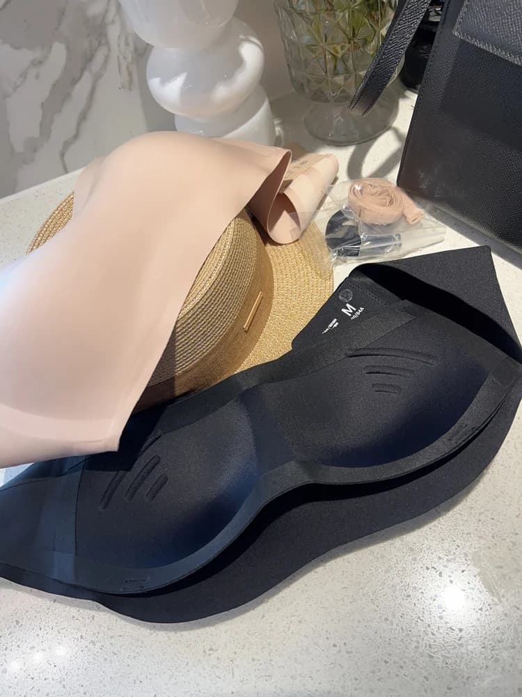 Invisible Strapless Bra Pure Color Anti-Slip Bandeau Style Underwear Nylon Material Full Cup Youthful Design Summer Essential