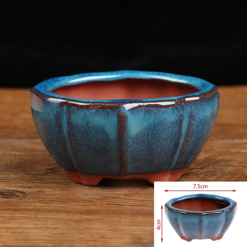 1 pz Bonsai Mini Vaso di Fiori In Ceramica Fiore Succulente Piantare Vaso Ufficio Decorazione Desktop Per Giardino Cortile Soggiorno Balcone