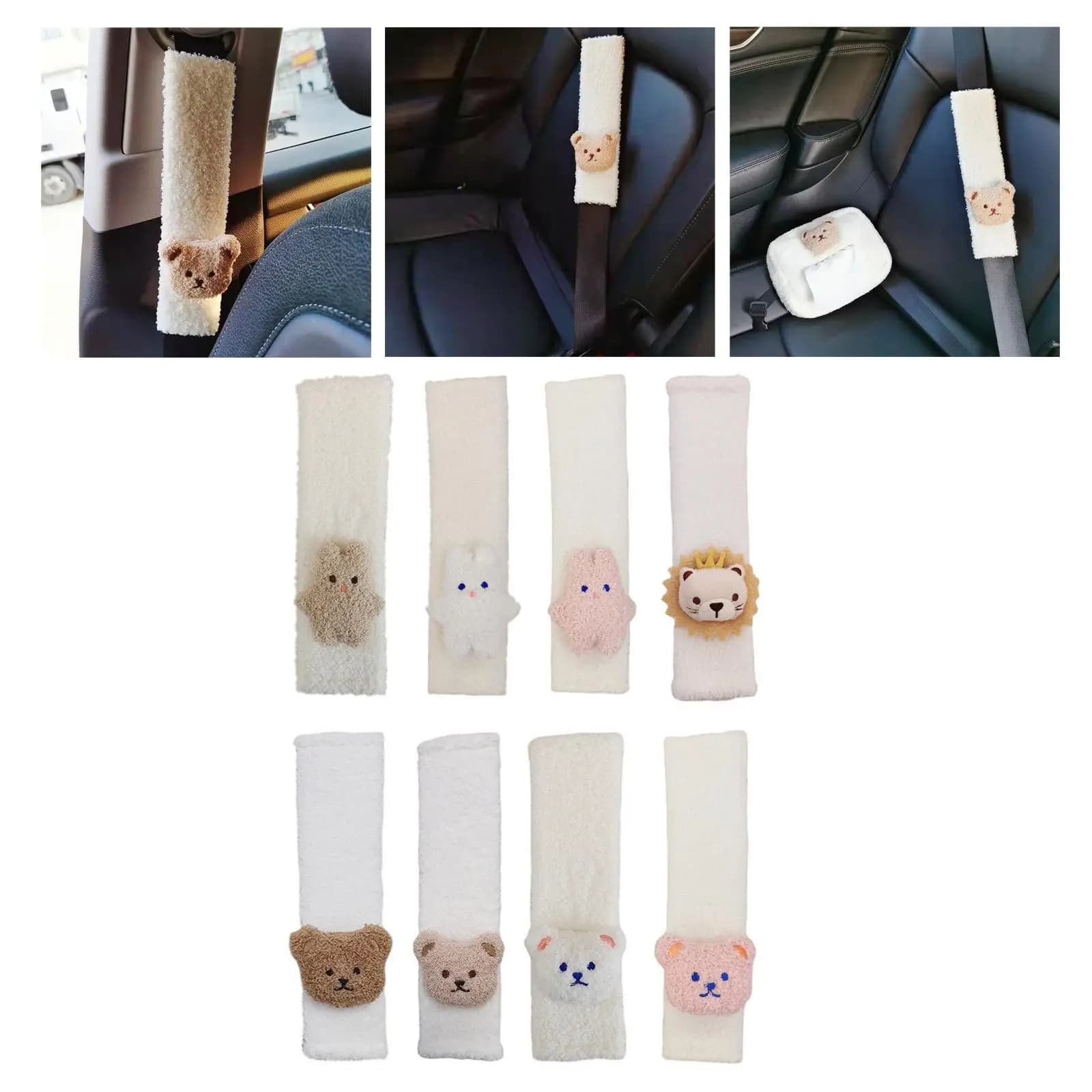 Cuscinetto Protettivo Universale in Peluche per Cintura di Sicurezza Auto, Supporto per Collo Anti-Sfregamento per Interni Auto e Camion