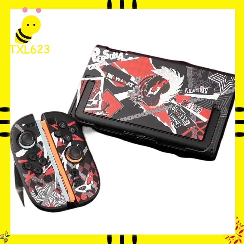 Custodia Protettiva Antiurto per Nintendo Switch a Tema Persona 5, Accessorio Durevole per Console di Gioco