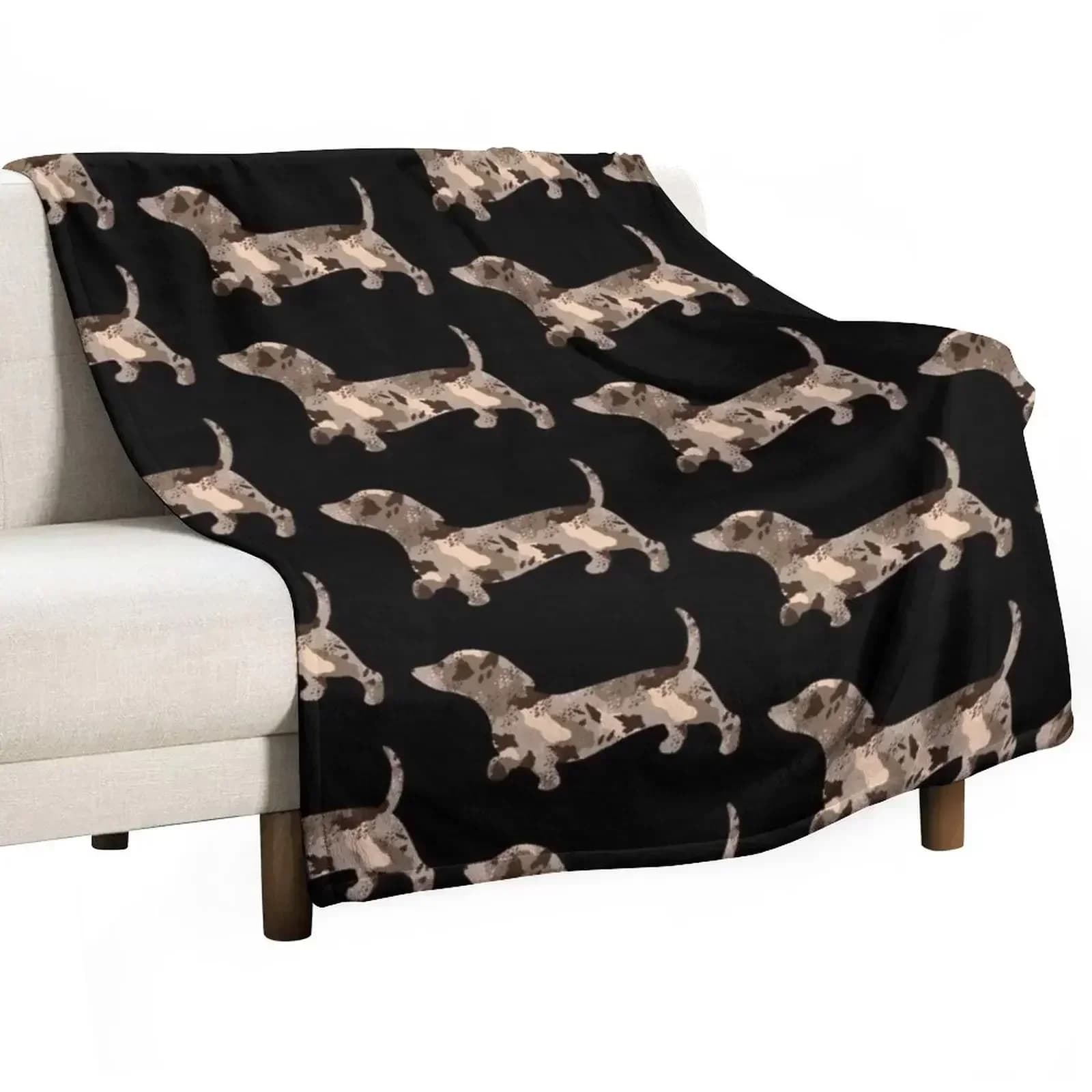 Dapple Dachshund Dog Pattern Throw Blanket Thins cosplay anime Sleeping Bag Hair Bed linens Bed Blankets