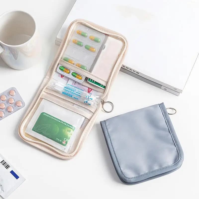 New Portable Foldable Pouch Pill Organizer With Zipper Sort First Aid Kit Outdoor Travel Storage Bag Small Items Holder Gift