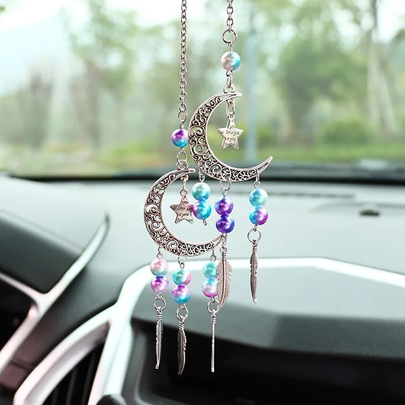 Car Interior Pendant Rearview Mirror Hanging Ornaments Dreamcatcher Car Decoration Beads Stylish Car Accessories
