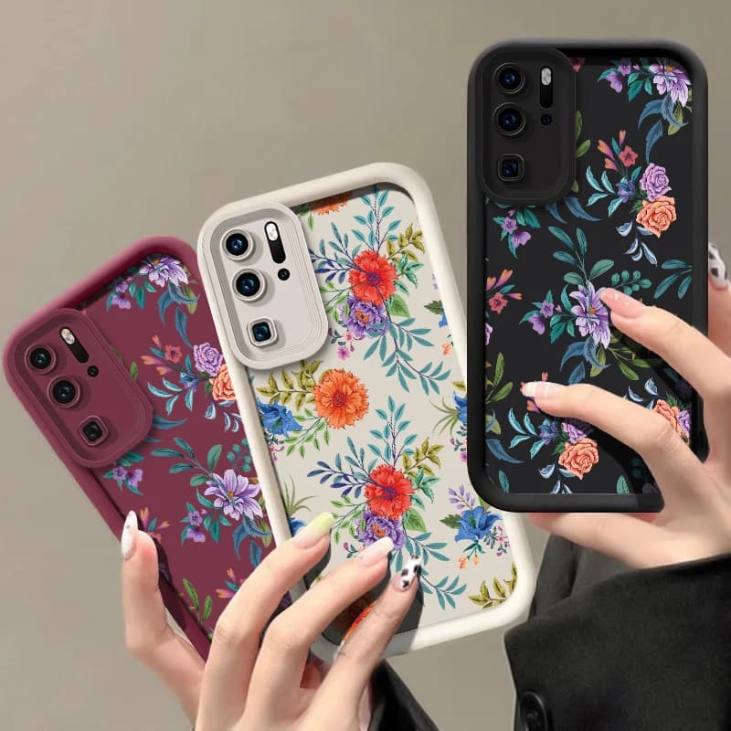 Phone Case for Huawei P50 Pro P Smart Pro Y9 Prime 2019 Y7A Y9S P40 Lite 5G P30 P20, fashionable, with floral print, shockproof