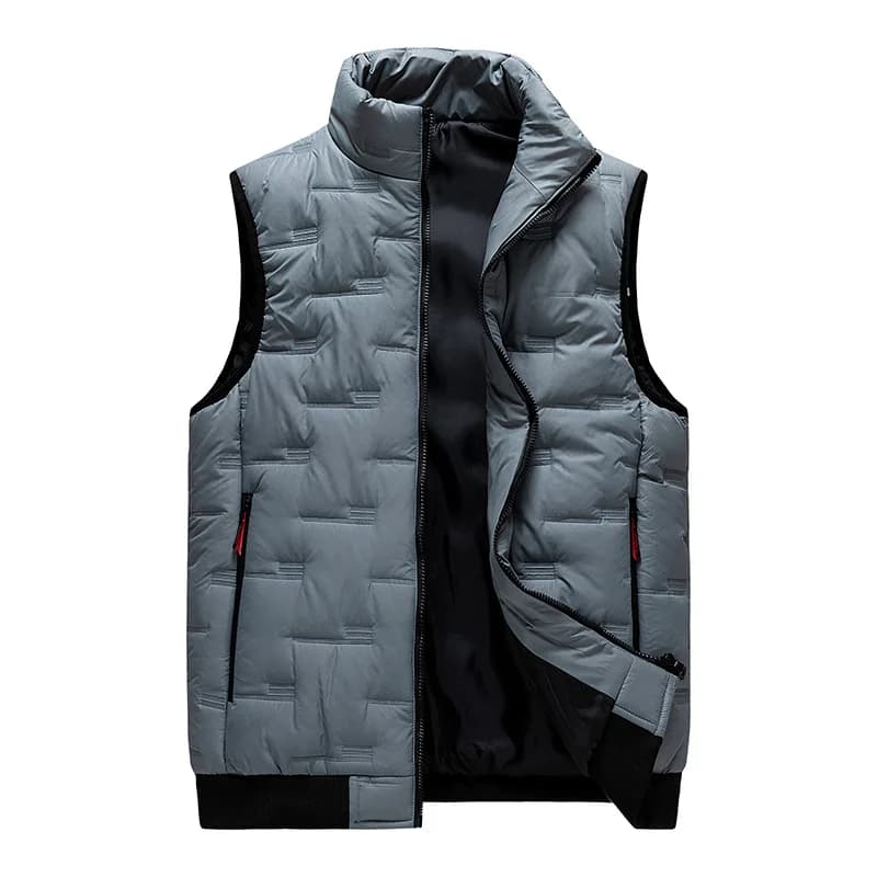 Warm Vest Men's Large Size 6XL 7XL 8XL Multi-pocket Stand-up Collar Vest Solid Color Black Gray Winter Outdoor Thickened Jacket