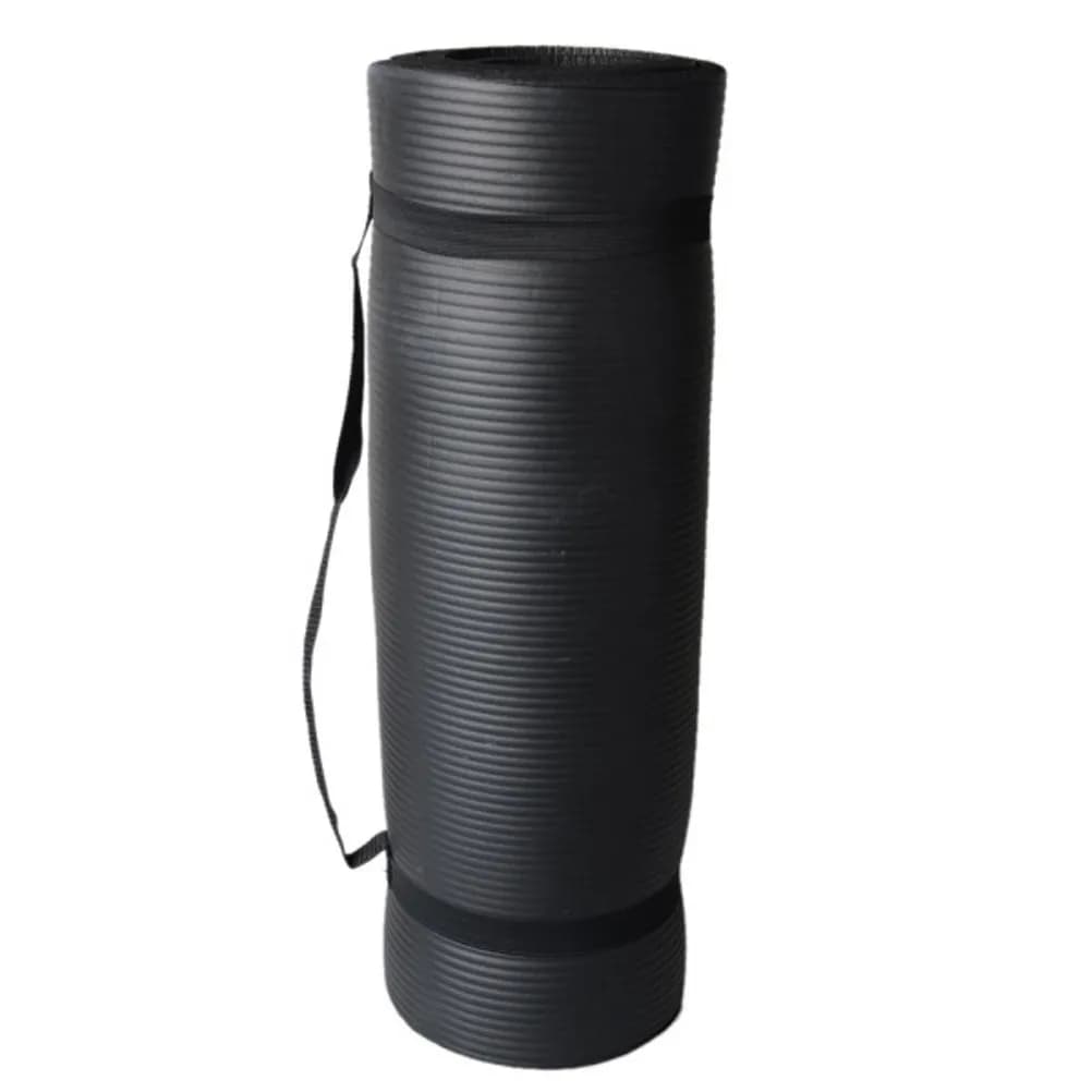 Yoga Carpet Strap in Black Cotton 59x15 Inches, Adjustable and Safe for All Sizes, for Exercises, Travel, Gym and Fitness