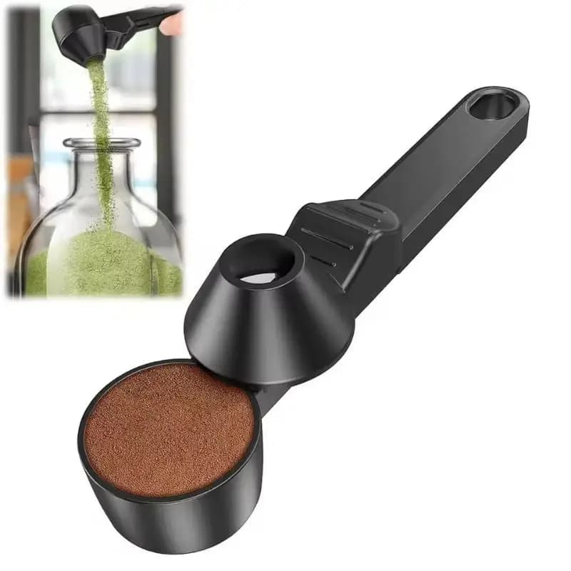 NewNew No Spill Coffee Scoop Reusable Protein Powder Spoon Sliding Spoon Funnel For Milk&Supplements Kitchen Gadgets