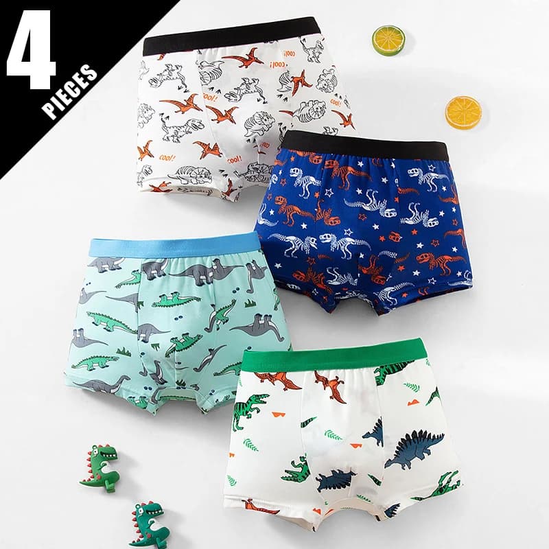 4 pezzi ragazzo simpatico cartone animato stampato biancheria intima bambini larghi e comodi pantaloncini dinosauro Joker boxer in vita elastica pantaloni da casa