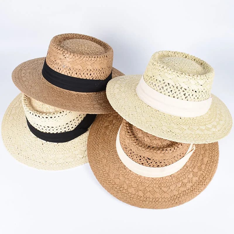 Women's Summer Sun Hat 2025 Random Straw Beach Hat Outdoor Travel Panama Hat Large Tent Dome Fedora Sombrero