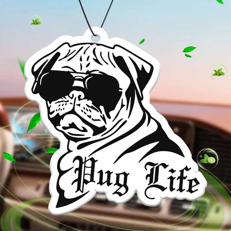 Owner of dogs, dog lover, funny, Thug Life Hilton (hotel smoke) Deodorant for car with natural essential oil | Hanging paper of 90 days long duration | Heat-resistant and alcoholic- F