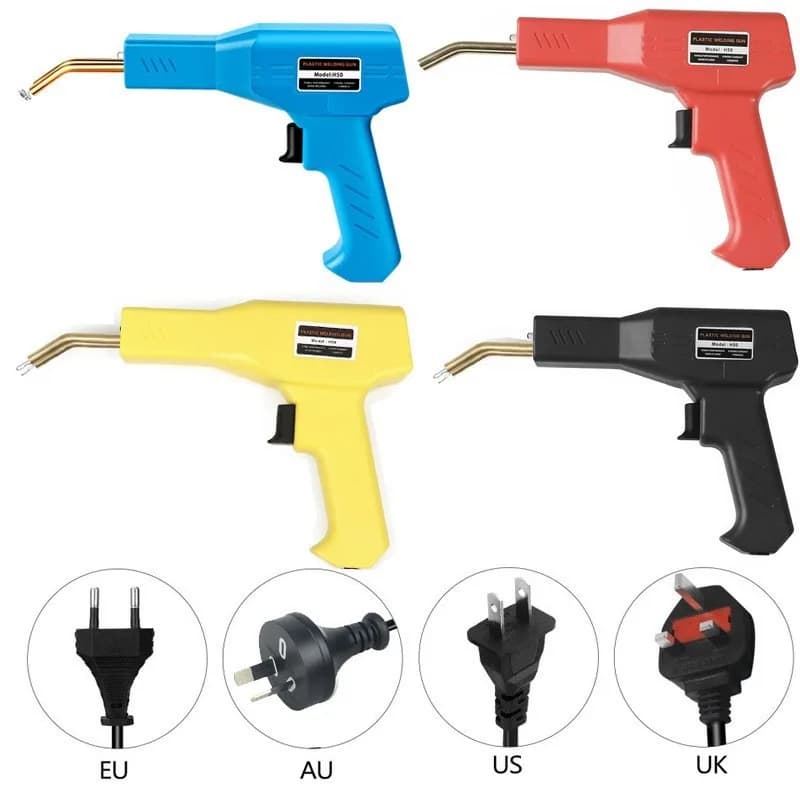 1pcs EU/US Plastic Welder Gun - Hot Stapler for Car Bumper Crack Repair, Plastic Welding Kit with Staples