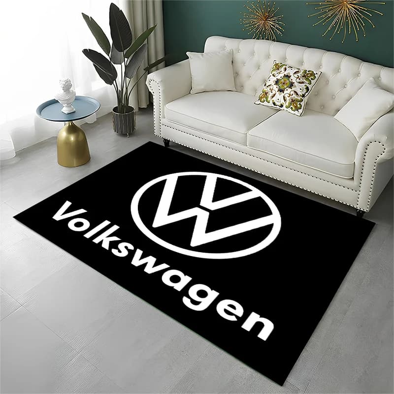 Car logo V-Volkswagen moto Non-Slip Area Rug for Living Room,Bedroom,Playroom,Soft Carpet Floor Mat Home Decor Rug Kids Room