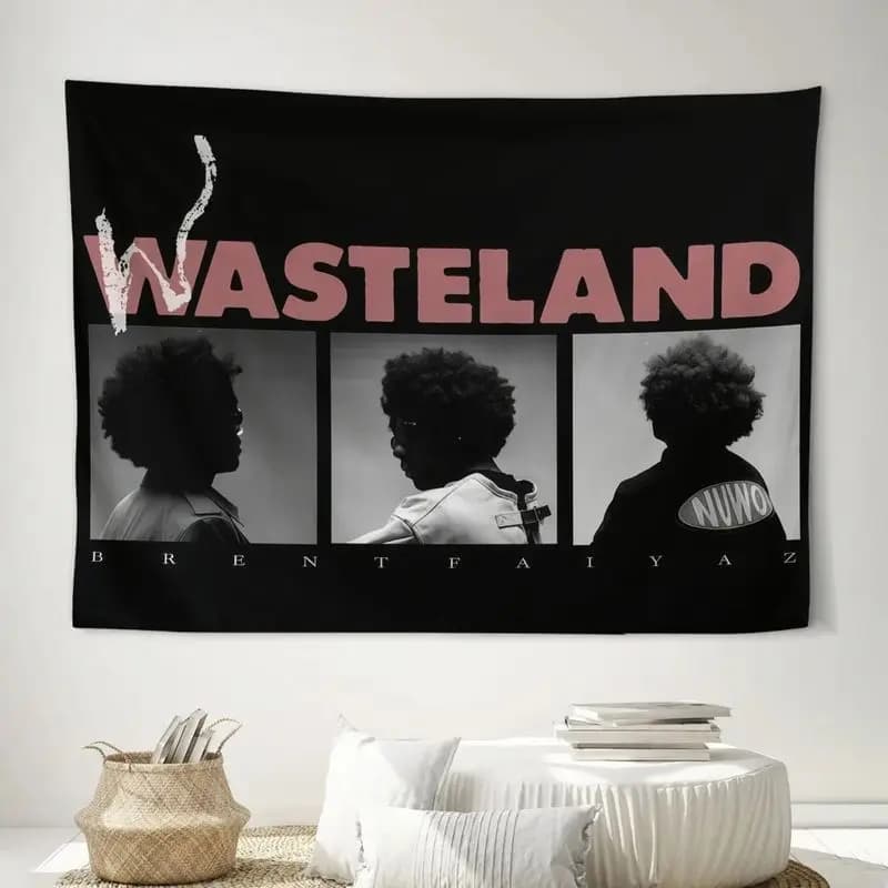 VIKAMARent Faiyaz Wasteland Album Black and White storyboard Portrait Tapestry Background Cloth Wall Hanging Trendy Room Decor