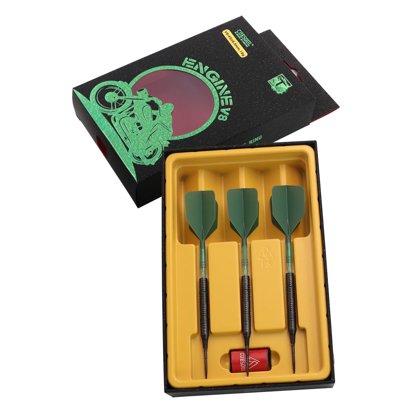 CUESOUL ENGINE V8 18/20/22g punta in acciaio 90% freccette in tungsteno con gemma rifinita