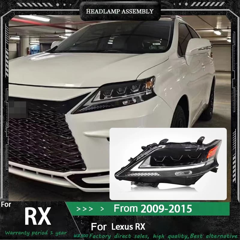 Faro per Lexus RX 2009-2015, proiettore LED per RX270 RX350 RX450H, luce diurna, accessori auto