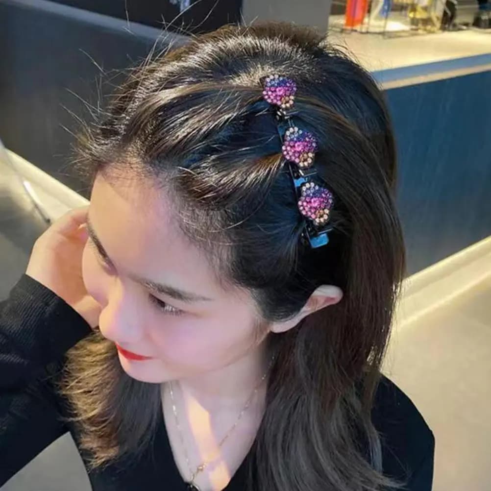 8Pcs Hairpins Lazy Clips Rhinestones Barrettes for Women Wedding Birthday Daily Use Hair Accessories Charming Elegant Style