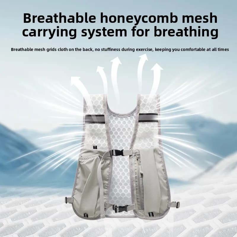Running vest Reflective backpack for hydration Light vest for running water bottle with phone storage pocket