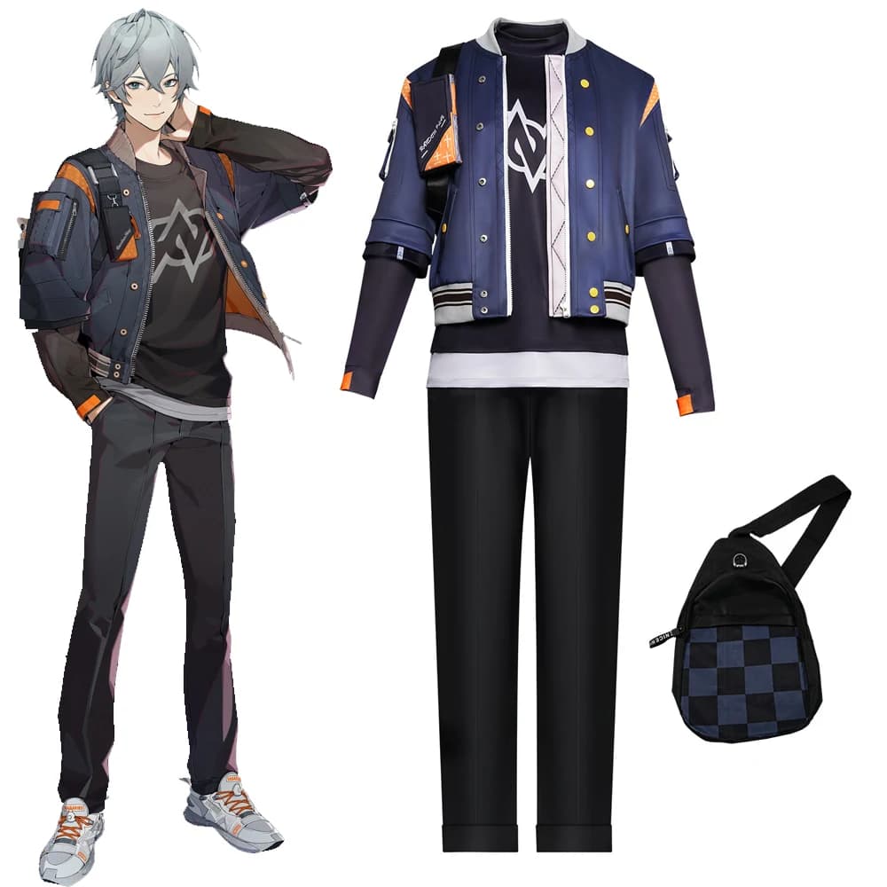 Wise Cosplay Costume Zenless Zone Zero ZZZ Protagonist Rope Craftsman Full Outfit Jacket Pants Crossbody Bag for Halloween