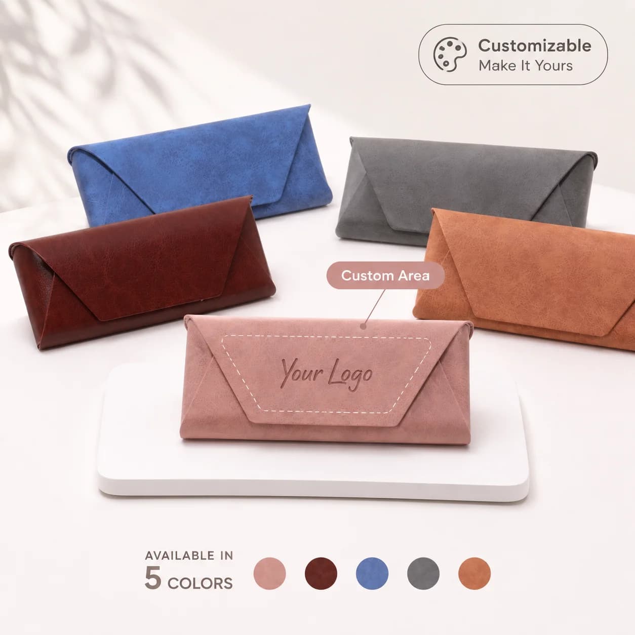 Creative Customizable Text Pu Glasses Case, Personalized Laser Engraved Stylish Glasses Case, Diy Gift For Friends Custom Name