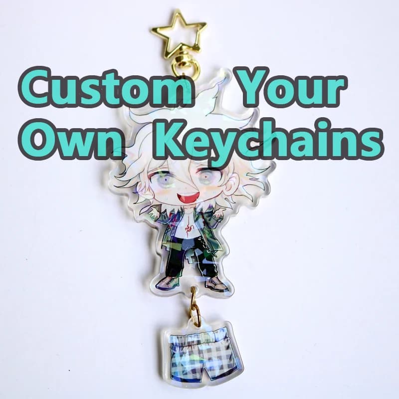 Portachiavi personalizzati Portachiavi Cartoon Llavero Portachiavi Foto personalizzata Anime Charms Ologramma Portachiavi di design personalizzato in acrilico trasparente