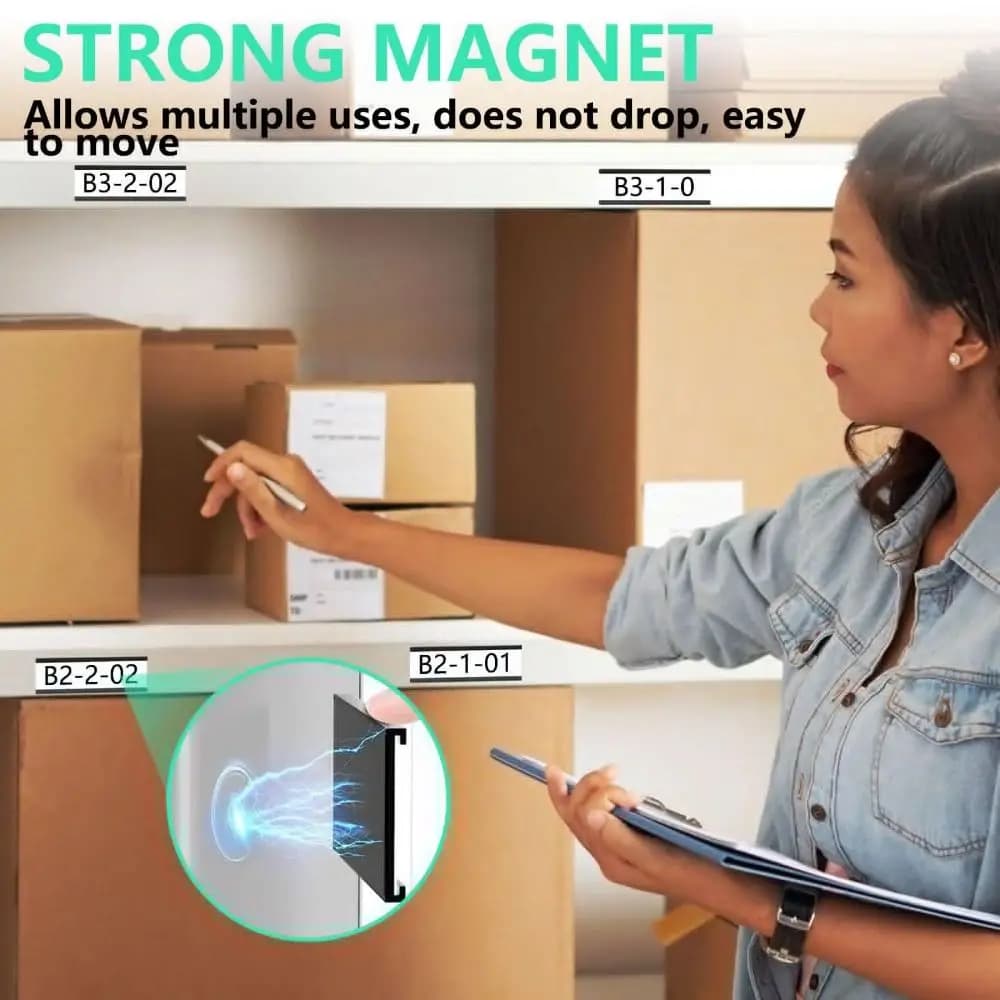 Porta etichette magnetico per carte di carta bianca Pellicola protettiva con magnete forte Porta etichette a canale C rimovibile senza disordine