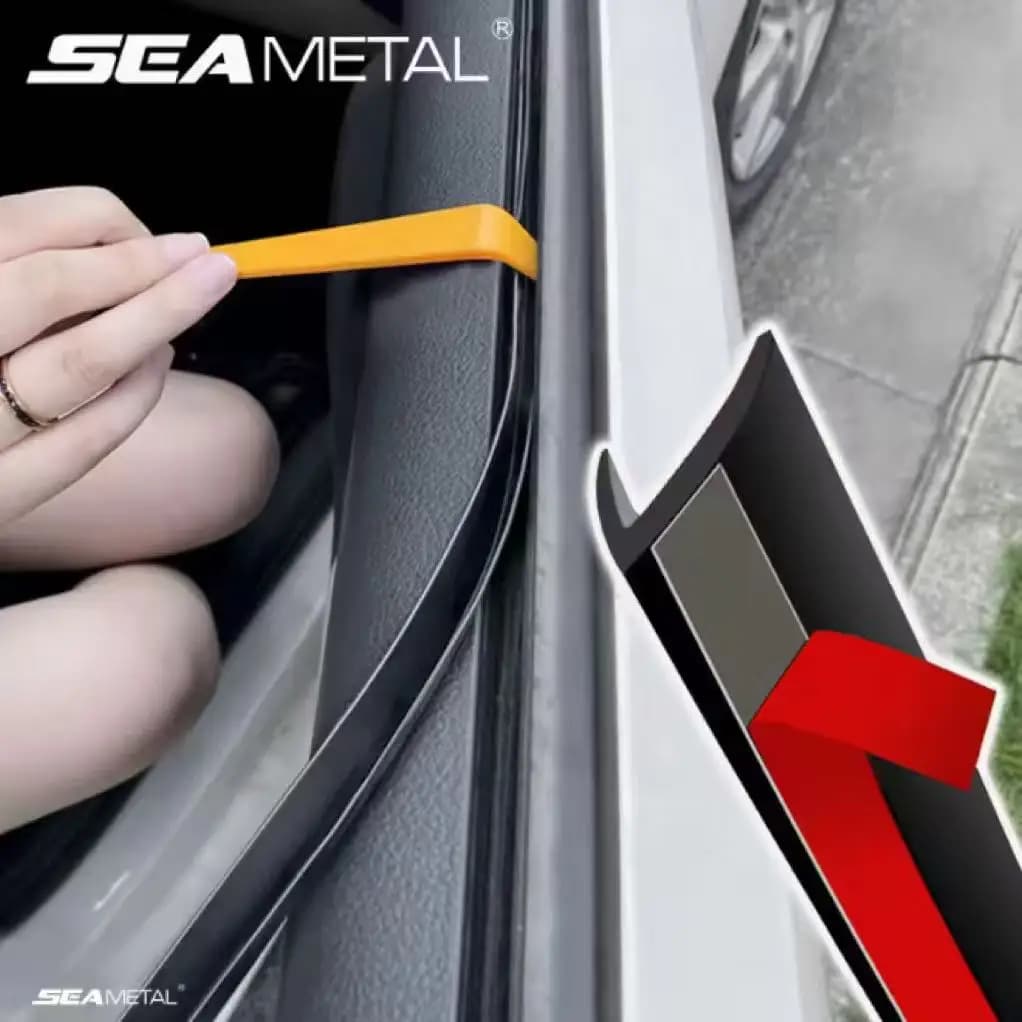 SEAMETAL Striscia di tenuta per finestrino laterale auto Guarnizione in gomma Riempitore per spazi vuoti per finestre Riduce le vibrazioni Isolamento acustico Strisce di tenuta a forma di V