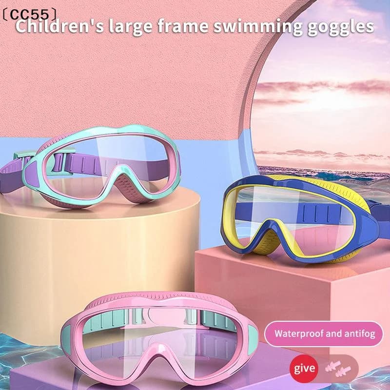 1 paio di occhialini da immersione professionali per bambini e bambine, occhialini da nuoto impermeabili antiappannamento con scatola grande〔ZYAF〕