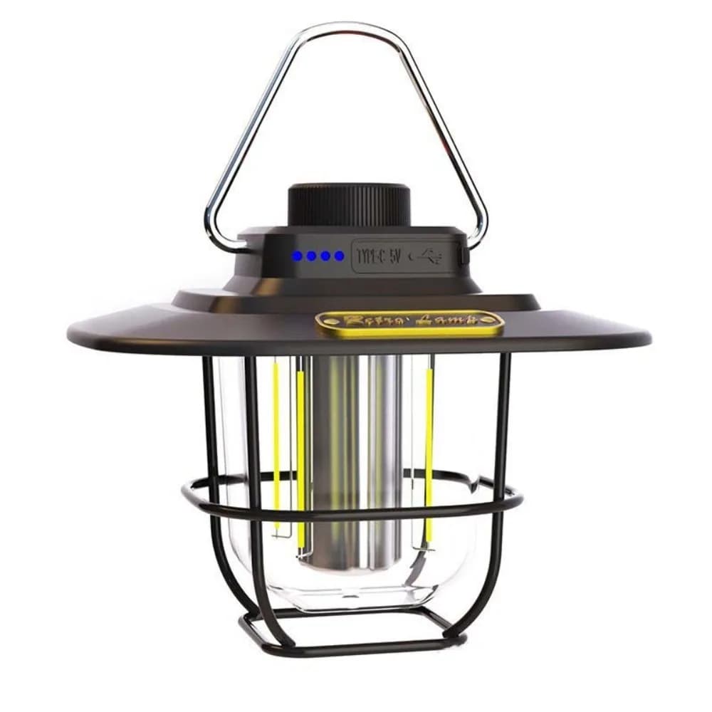 Hanging Retro Camping Lantern Dimmable Waterproof Tent Lamp Plastic Bright Emergency Survival Lights Hiking