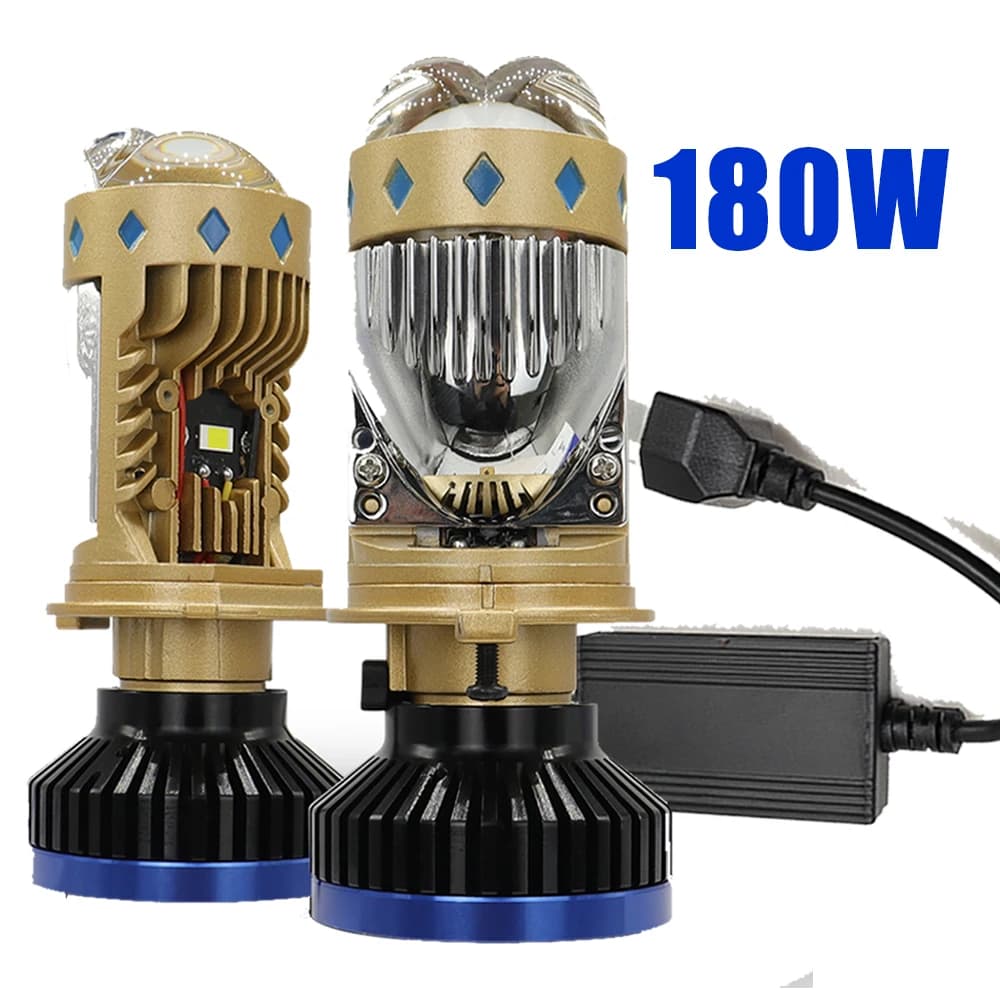 2PCS H4 Mini Lente LED Faro automobilistico Lampadina laser 180W T8 LED Canbus Lampada per proiettore 6500K H4 Super LED Fendinebbia Moto