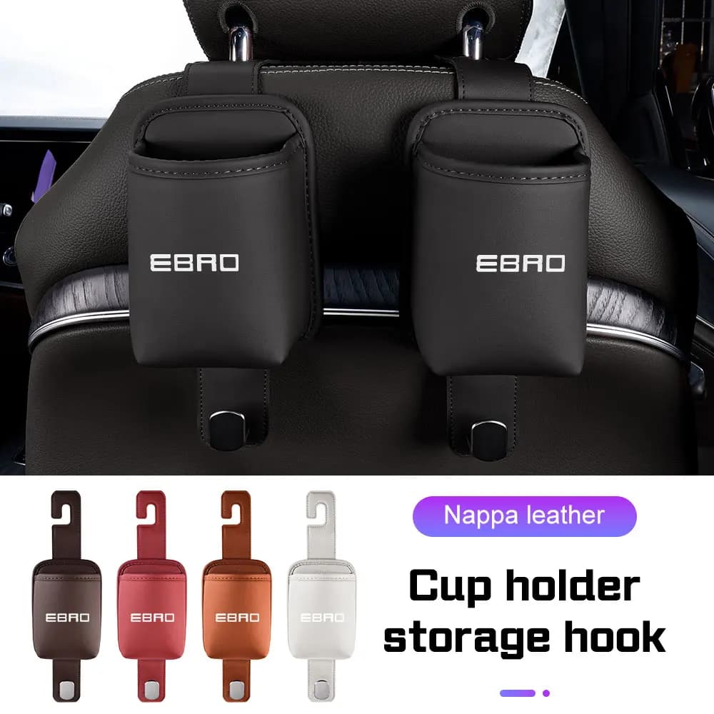 2026 For EBRO S700 EBRO S800 S400 2025 Leather Car Storage Bag,Water Cup Holder,Trash Can,Auto Door Drinks Holder with Hook