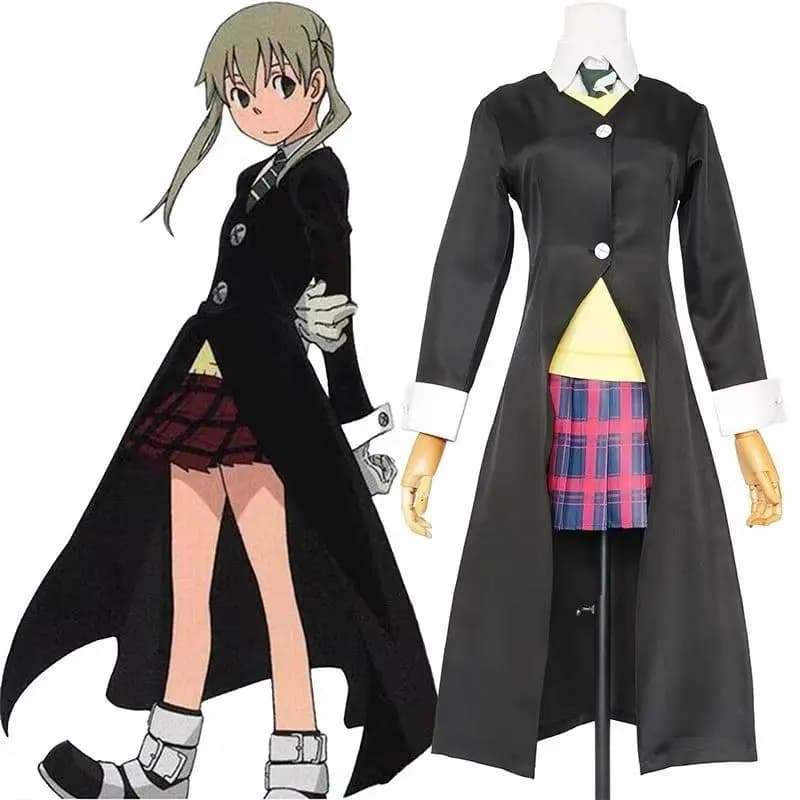 Costume Cosplay Soul Eater MAKA (Maka Albarn) Versione 1 per Donne, Outfit da Battaglia per Esposizioni Anime