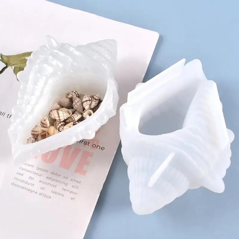 DIY Crafts Container Crystal Epoxy Resin Mold Conch Storage Box Silicone Mould