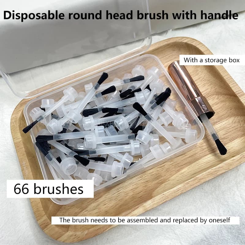 1 scatola di pennello per smalto usa e getta, bottiglia per smalto, testina di ricambio, pennello per nail art, applicatori liquidi, strumenti per manicure