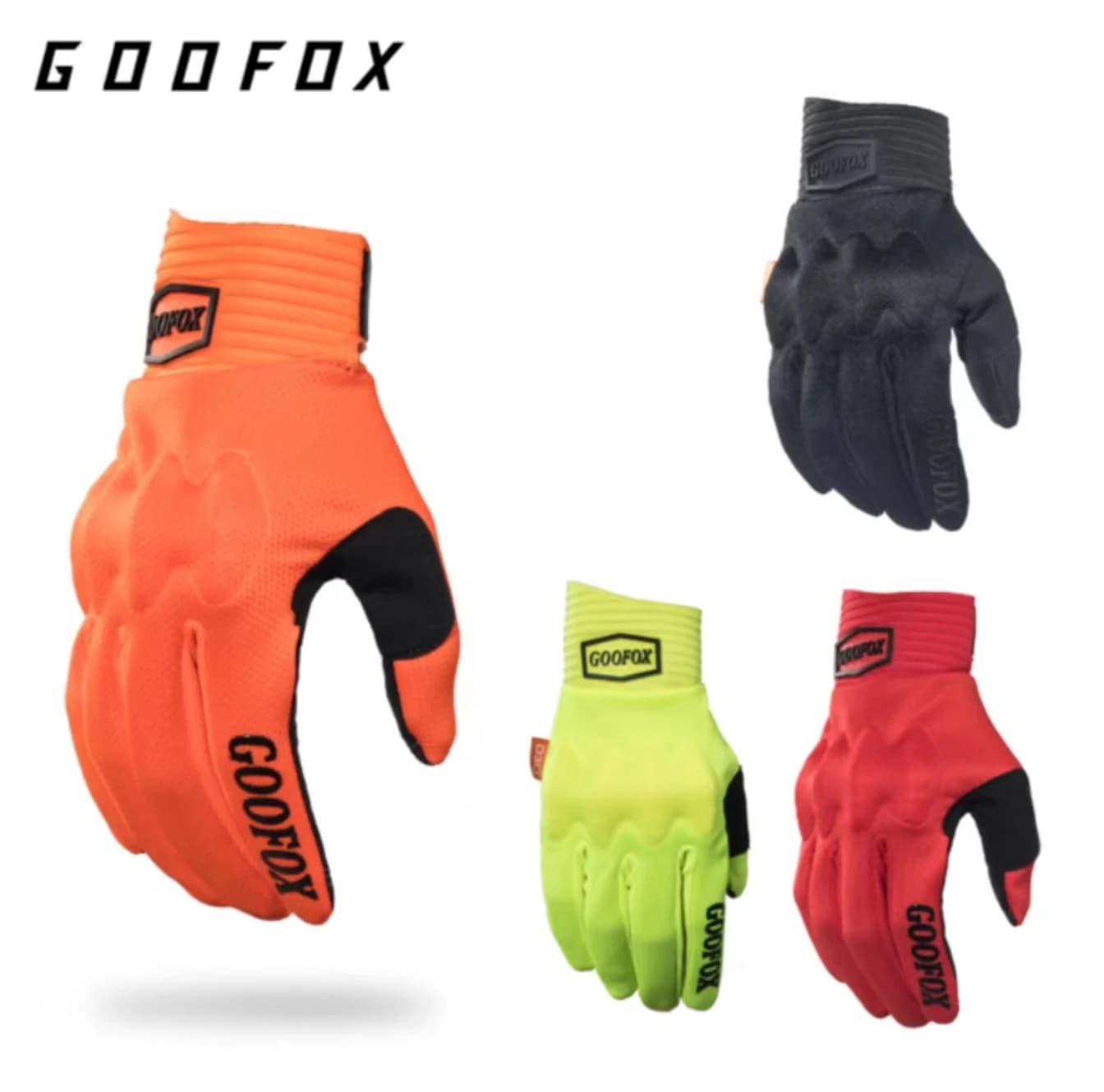 Guanti Goodfox - Guanti da moto fuoristrada per mountain bike con tecnologia D3O, compatibili con touchscreen, P professionale