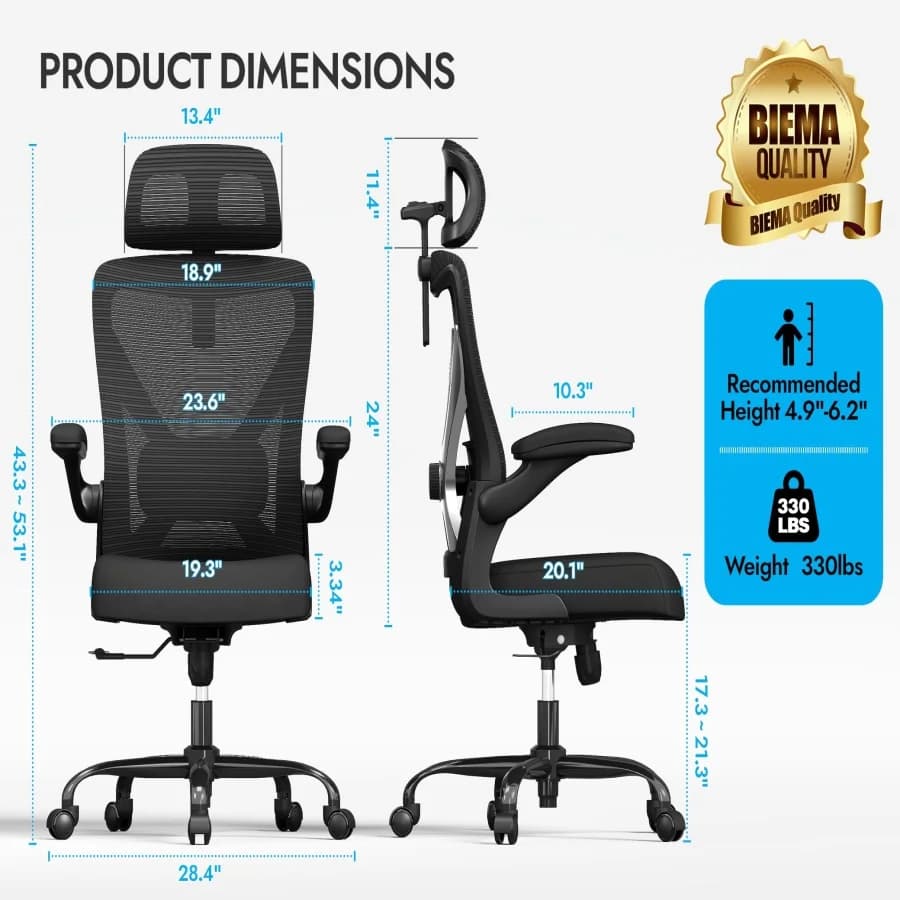 Sedia da ufficio XShaped, sedia da scrivania comoda, sedia da gaming, sedia da ufficio con supporto lombare, sedie da ufficio in rete con poggiatesta