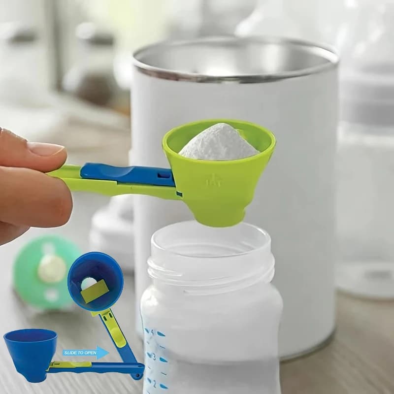 Powdered protein brace in durable material without disorder - Sliding funnel for milk and supplements, kitchen gadget for all occasions