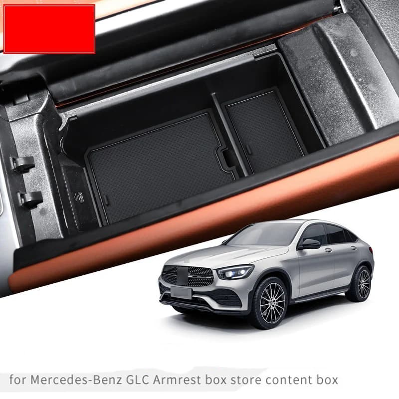 Per Mercedes-Benz GLC 2023 2024 2025 Car Center Console Bracciolo Scatola di Immagazzinaggio Organizer Caso Vassoio Accessori Interni