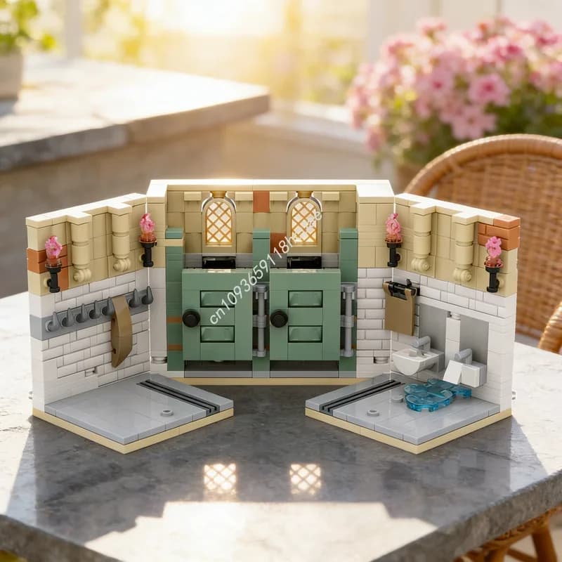 368pcs MOC Troll The Bathroom Compatible Castle Harry Model Building Blocks Construction Toys Christmas Gifts DIY Education