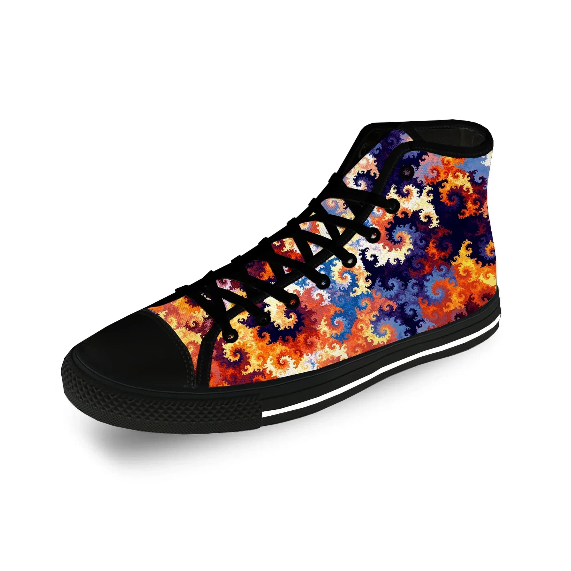 Scarpe da ginnastica alte in tela con stampa 3D all-over, divertenti e alla moda, casual, leggere e traspiranti, per uomo e donna
