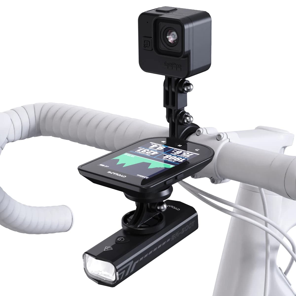 CYCLAMI CYCLAMI Bicycle Computer Support Gopro Camera Support Lighthouse Suitable for GARMIN XOSS IGPSPORT